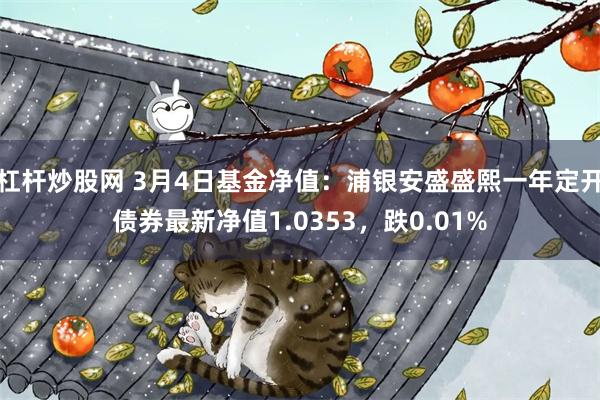 杠杆炒股网 3月4日基金净值：浦银安盛盛熙一年定开债券最新净值1.0353，跌0.01%