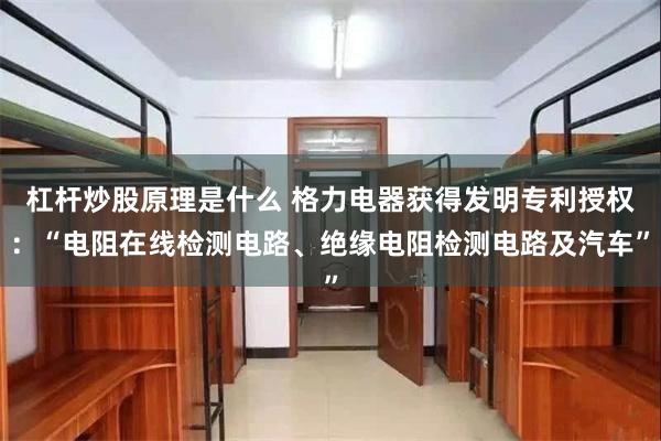 杠杆炒股原理是什么 格力电器获得发明专利授权：“电阻在线检测电路、绝缘电阻检测电路及汽车”
